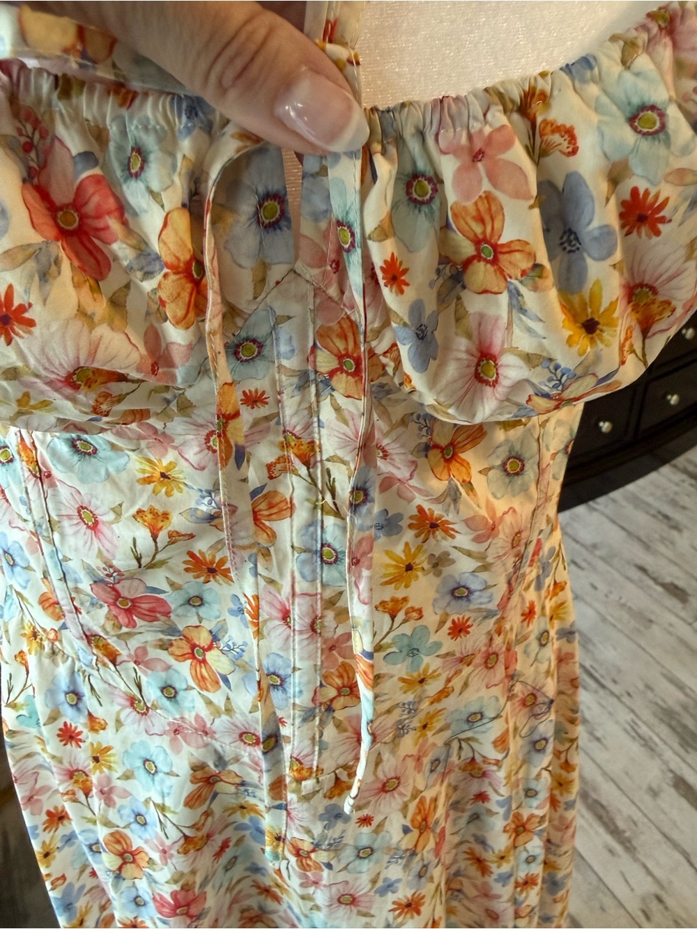 NWOT Petal & Pup Cream Floral-Accented Sundress - Picture 5 of 8
